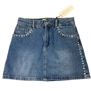 Zara girls Denim Skirt with Studded Details 10